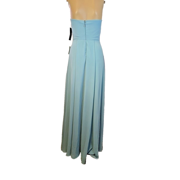 Lulus Small Strapless Maxi Dress Ruffle Turquoise Wedding Guest Formal Flowy - Picture 6 of 11